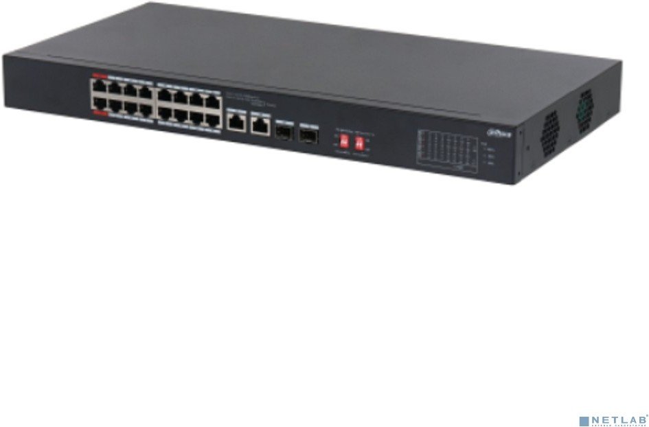 Коммутатор Dahua DH-S3218-16ET-135 (L2) 16x100Мбит/с 2x1Гбит/с 2SFP 135W управляемый