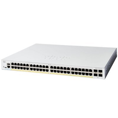 Коммутатор CISCO Catalyst 1200 (C1200-48P-4X) 48x10/100/1000 RJ-45 PoE+, 4x10G SFP+ uplinks, PoE+ 375W, Rack Mounting kit