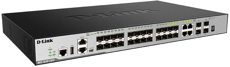 Коммутатор D-Link DGS-3630-28SC/A2ASI 4G 20SFP 4SFP+ управляемый