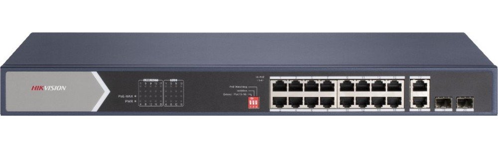 Коммутатор неуправляемый Hikvision DS-3E0520HP-E 18x1Гбит/с 2SFP 12PoE+ 4PoE++ 225W