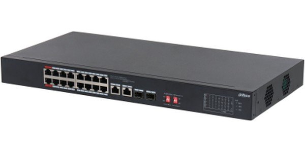 Коммутатор неуправляемый Dahua DH-S3218-16ET-190 16x100Мбит/с 2x1Гбит/с
