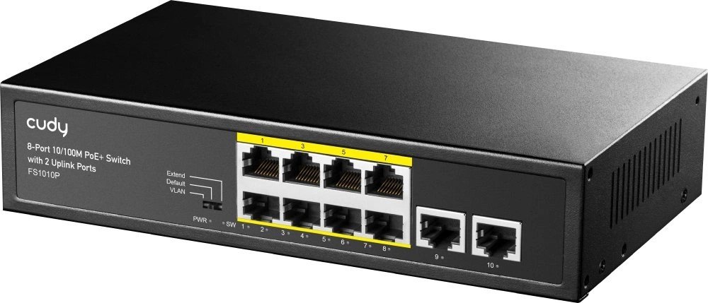Коммутатор неуправляемый Cudy FS1010P (L2) 10x100Мбит/с 8PoE+ 120W