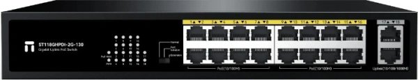 Коммутатор неуправляемый Netis ST118GHPDI-2G-130 16x100Мбит/с 2x1Гбит/с 16PoE 130W