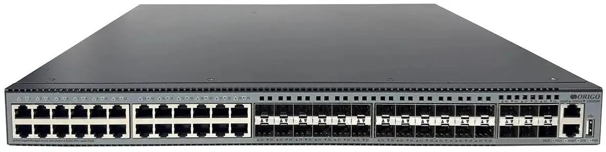 Коммутатор управляемый Origo OS3254M/A1A (L3) 48x1Гбит/с 24x2.5Гбит/с 24SFP 6SFP+
