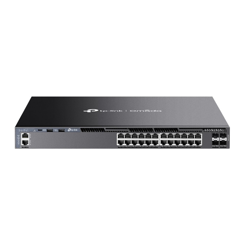 Стекируемый управляемый коммутатор TP-Link SG6428X Omada 3 го уровня с 24 гигабитными портами и 4 портами SFP+