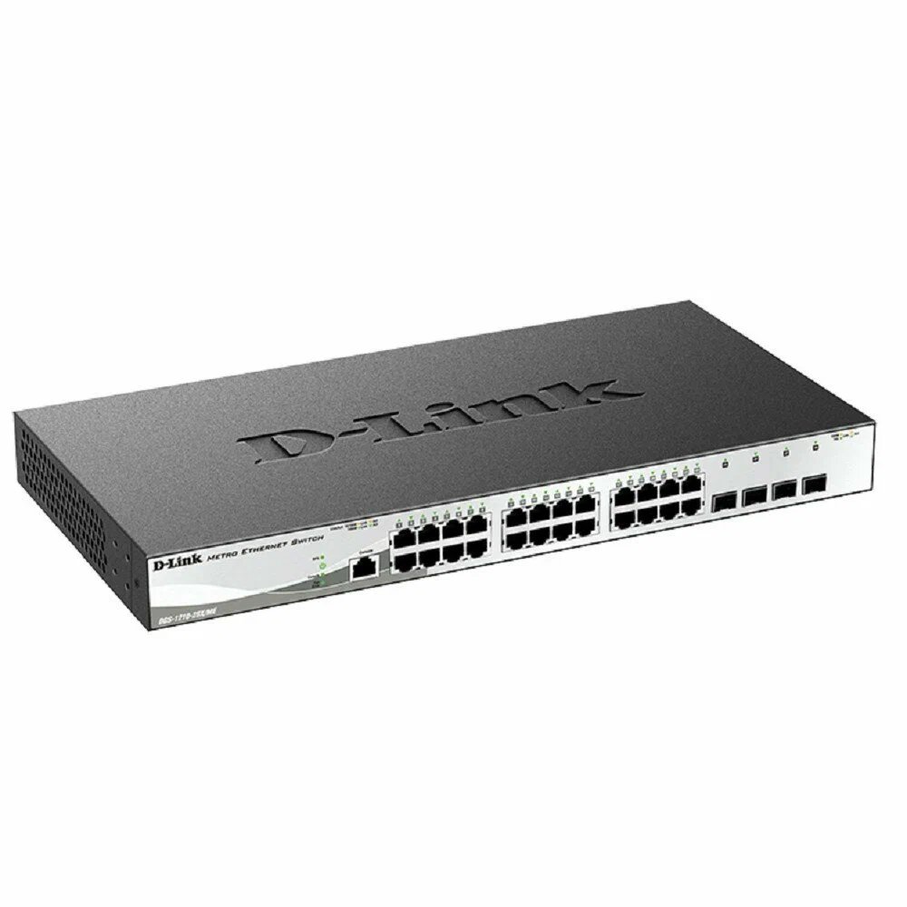 Управляемый L2 коммутатор D-Link DGS-1210-28X/ME/C1A с 24 портами 10/100/1000Base-T и 4 портами 10GBase-X SFP+