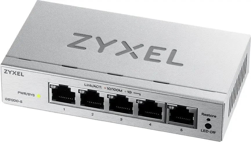 Коммутатор управляемый Zyxel GS1200-5V3-EU0101F (L2) 5x1Гбит/с