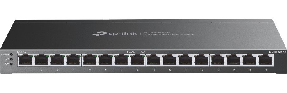 Коммутатор TP-Link SG2016P 16-портовый гигабитный Smart Omada 8-портов PoE+