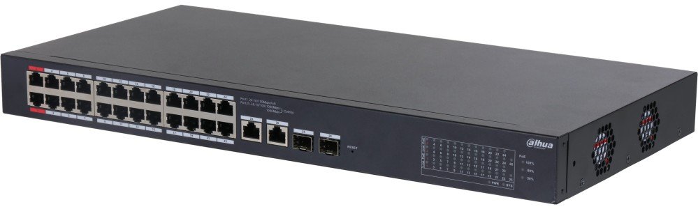 Коммутатор управляемый Dahua DH-CS4226-24ET-240 (L2) 24x100Мбит/с 2x1Гбит/с 2xКомбо(1000BASE-T/SFP) 240W