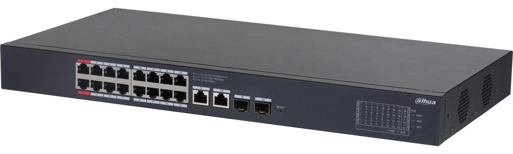 Коммутатор управляемый Dahua DH-CS4220-16GT-190 16x100Мбит/с 2x1Гбит/с 2xКомбо(1000BASE-T/SFP)
