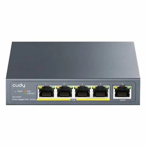 Коммутатор неуправляемый Cudy GS1005P (L2) 5x1Гбит/с 5PoE 60W