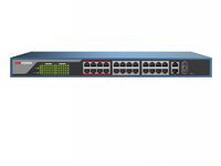Видеорегистратор DS-3E0326P-E/M(B), 24 RJ45 100M PoE с грозозащитой 6кВ; 1 Uplink порт 1000М Ethernet; 1 Uplink порт 1000М SFP; бюджет PoE 230Вт