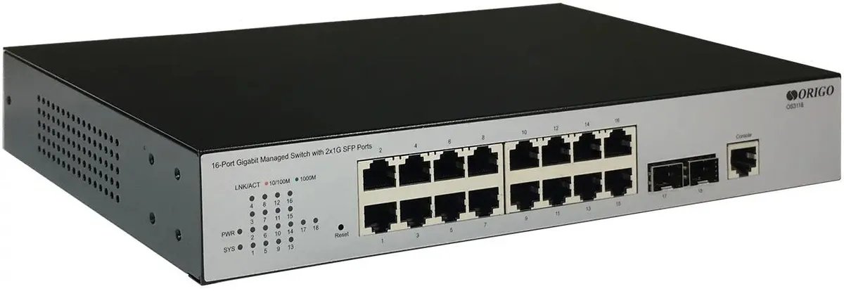 Коммутатор управляемый Origo OS3118 OS3118/A2A (L2) 16x1Гбит/с 2SFP