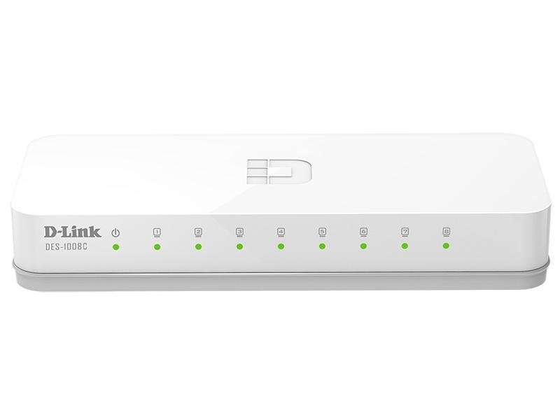 Коммутатор D-Link DES-1008C/B1A белый