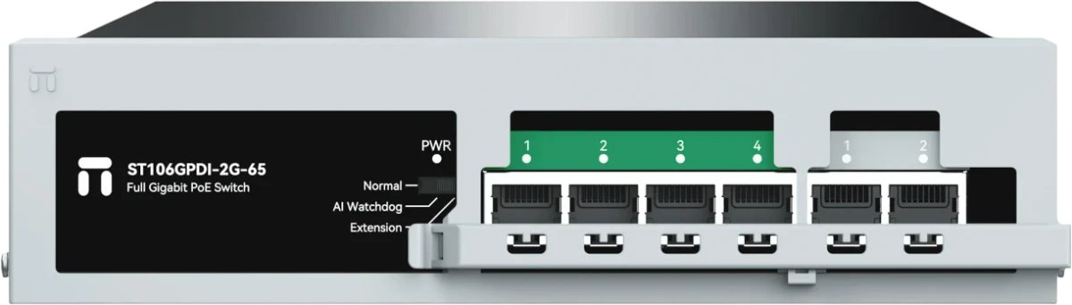 Коммутатор неуправляемый Netis ST106GPDI-2G-65 6x1Гбит/с 1xКомбо(1000BASE-T/SFP) 4PoE 65W