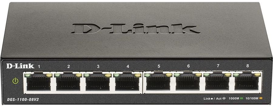 Коммутатор D-Link DGS-1100-08V2/A1A 8G настраиваемый