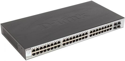D-Link DGS-1210-52MP/F1A PROJ Настраиваемый коммутатор Web Smart с 48 портами 10/100/1000Base-T с поддержкой РоЕ и 4 портами 1000Base-X SFP