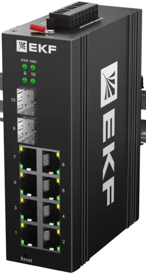 Коммутатор промышленный управляемый EKF TSX-ML2-2GX/SFP-8GTP уровня L2 ML2-2GX/SFP-8GTP 2 порта 1000Base-X SFP 8 портов 10/100/1000Base-T(X) RJ45