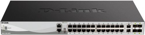 Коммутатор D-Link Proj DGS-3130-30TS/B1A с 24 портами 10/100/1000Base-T, 2 портами 10GBase-T и 4 портами 10GBase-X SFP+