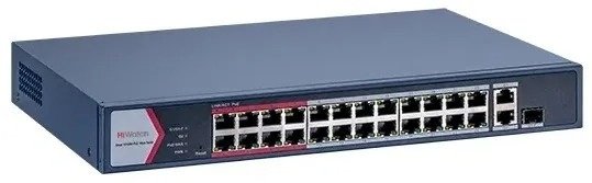 Коммутатор неуправляемый HiWatch DS-S1326-PI 8x100Мбит/с 2x1Гбит/с