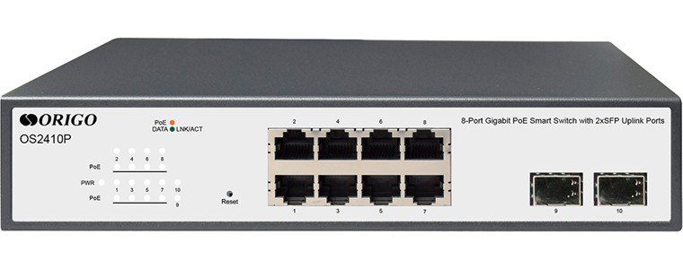 Коммутатор настраиваемый Origo OS2410P/120W OS2410P/120W/A1A 8x1Гбит/с 2SFP 8PoE 120W
