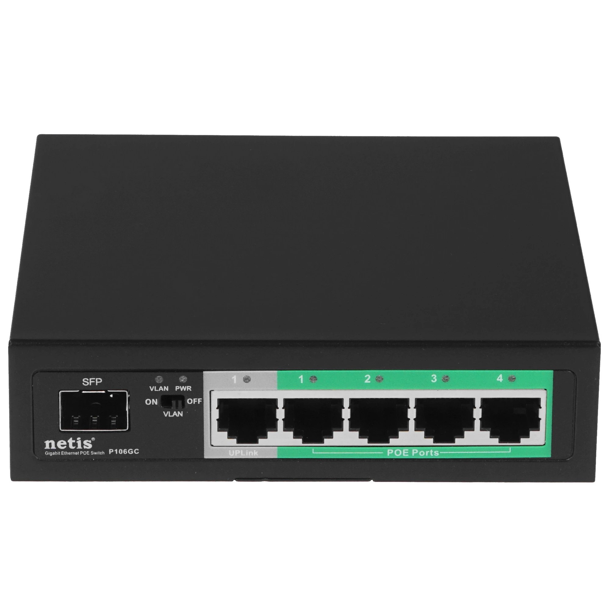 Коммутатор NETIS P106GC, 6-портовый неуправляемый PoE (1/20)
