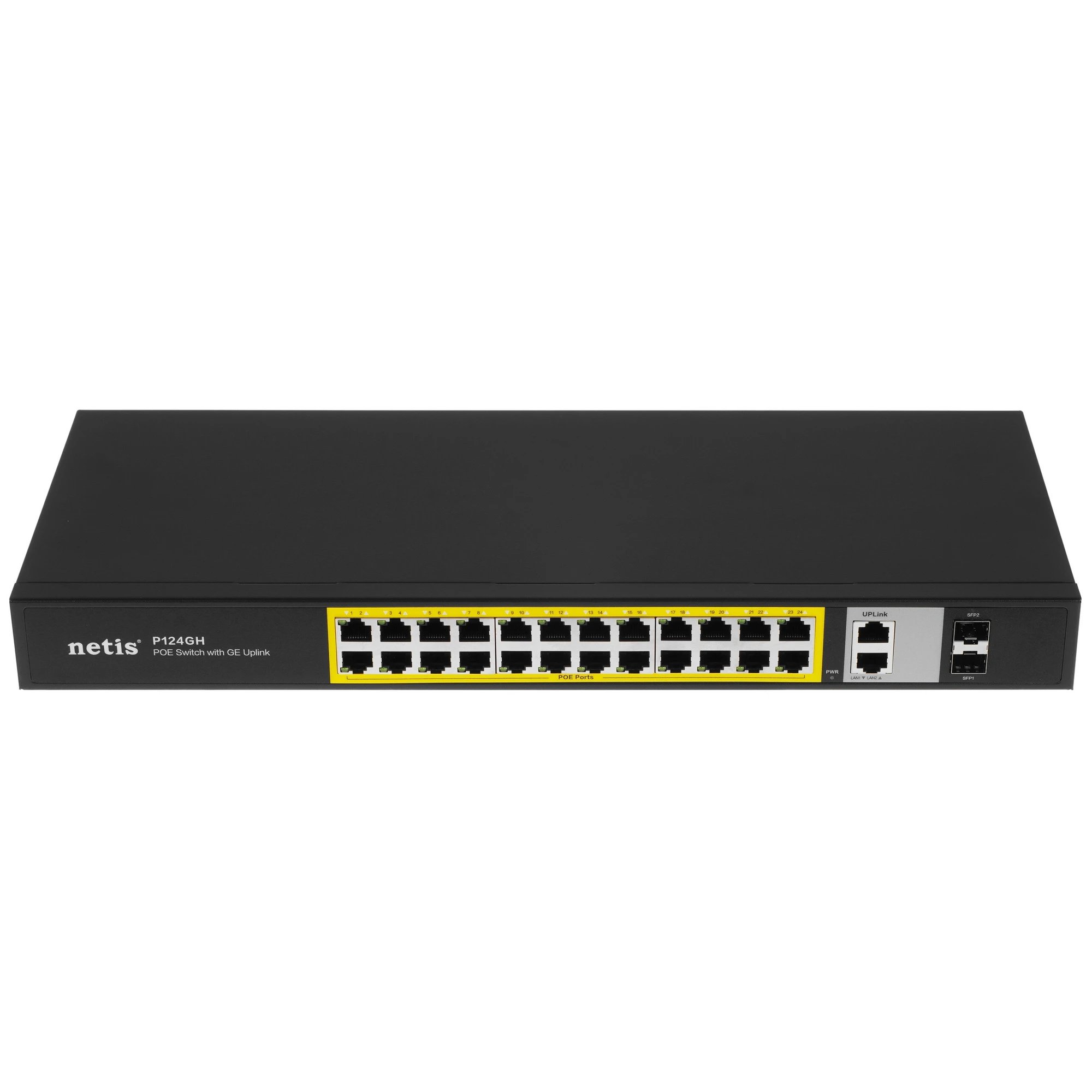 Коммутатор Netis P124GC 24x1Гбит/с 2SFP 24PoE+ 360W неуправляемый (1/5)