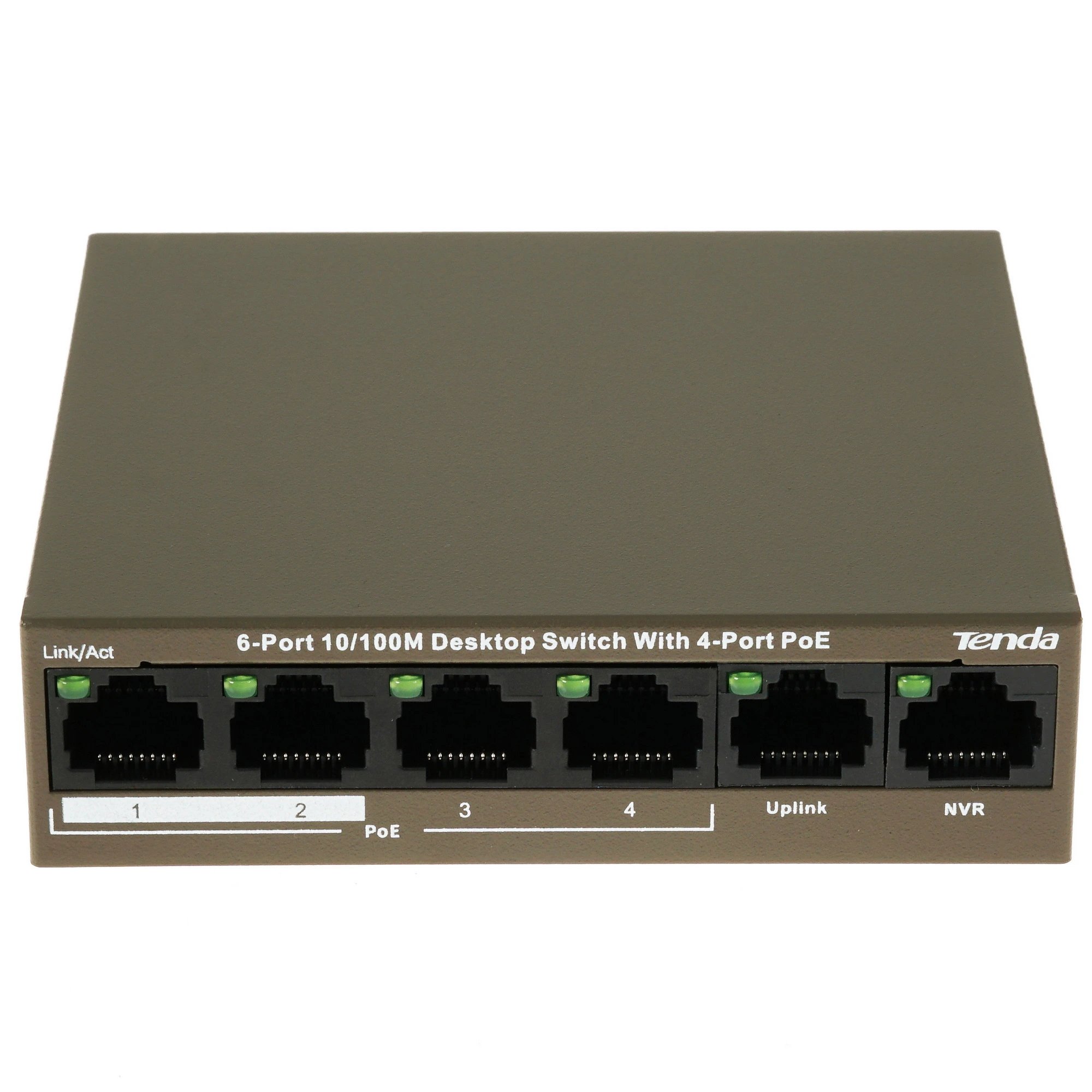 Коммутатор TENDA TEF1106P-4-63W, неуправляемый 6 портовый PoE, 4*10/100 Mbps Base-TX (Data/Power) 2*10/100 Mbps Base-TX(Data) (1/30)