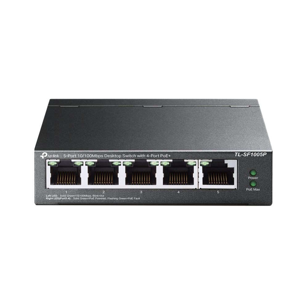 Коммутатор TP-LINK TL-SF1005P 5x100Mb 4PoE 58W неуправляемый (1/12)