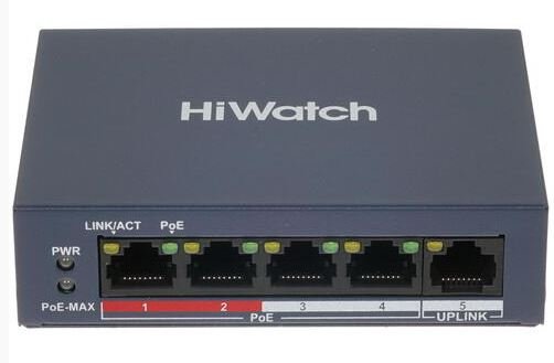 HiWatch DS-S504GP Гигабитный PoE коммутатор 4 порта