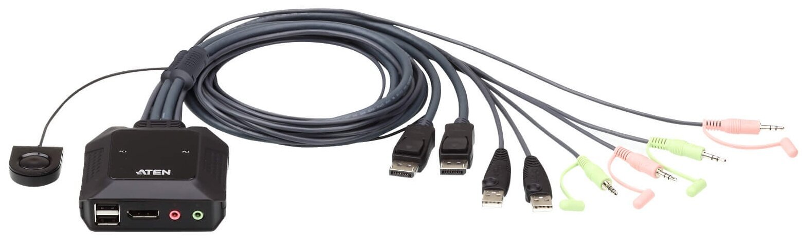 KVM-переключатель Aten CS22DP-AT 2 port USB DP KVM Switch