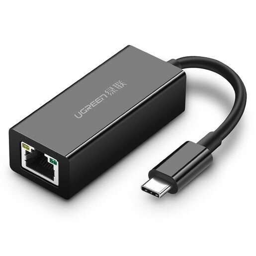 Сетевой адаптер UGREEN US236 50307 USB-C 3.1 GEN1 Male to 10/100/1000Mbps Ethernet Adapter Black