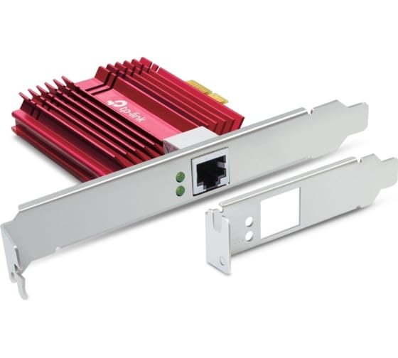 Сетевой адаптер TP-Link TX401 10‑гигабитный PCI Express, PCIe 3.0×4, в комплекте кабель Ethernet CAT6A