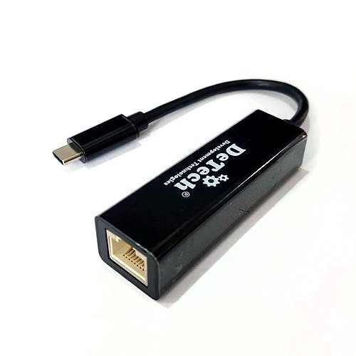 Адаптер DeTech Type-C на RJ45 1000 Мбит/с