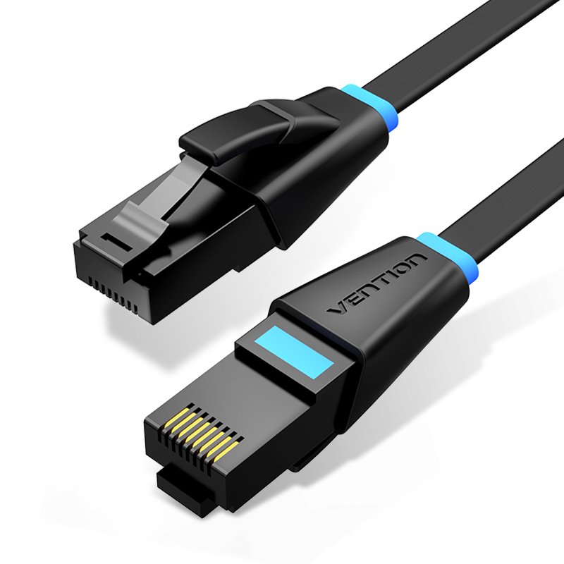 Патч-корд Vention IBJBH прямой UTP cat.6, RJ45 - 2м. плоский Черный