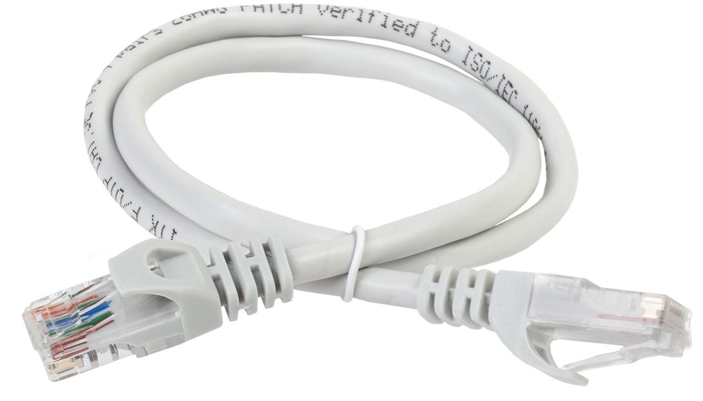 Патч-корд ITK PC01-C5EUL-10M кат.5E UTP LSZH 10м серый