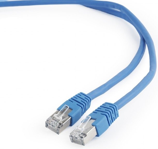 Патч-корд UTP5e, 2 м, литой, многожильный, биметалл CCA, 26AWG, PVC, синий CABLEXPERT PP12-2M/B