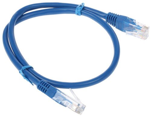 Патч-корд UTP Cablexpert PP12-0.5M/B кат.5e, 0.5м, литой, многожильный (синий)