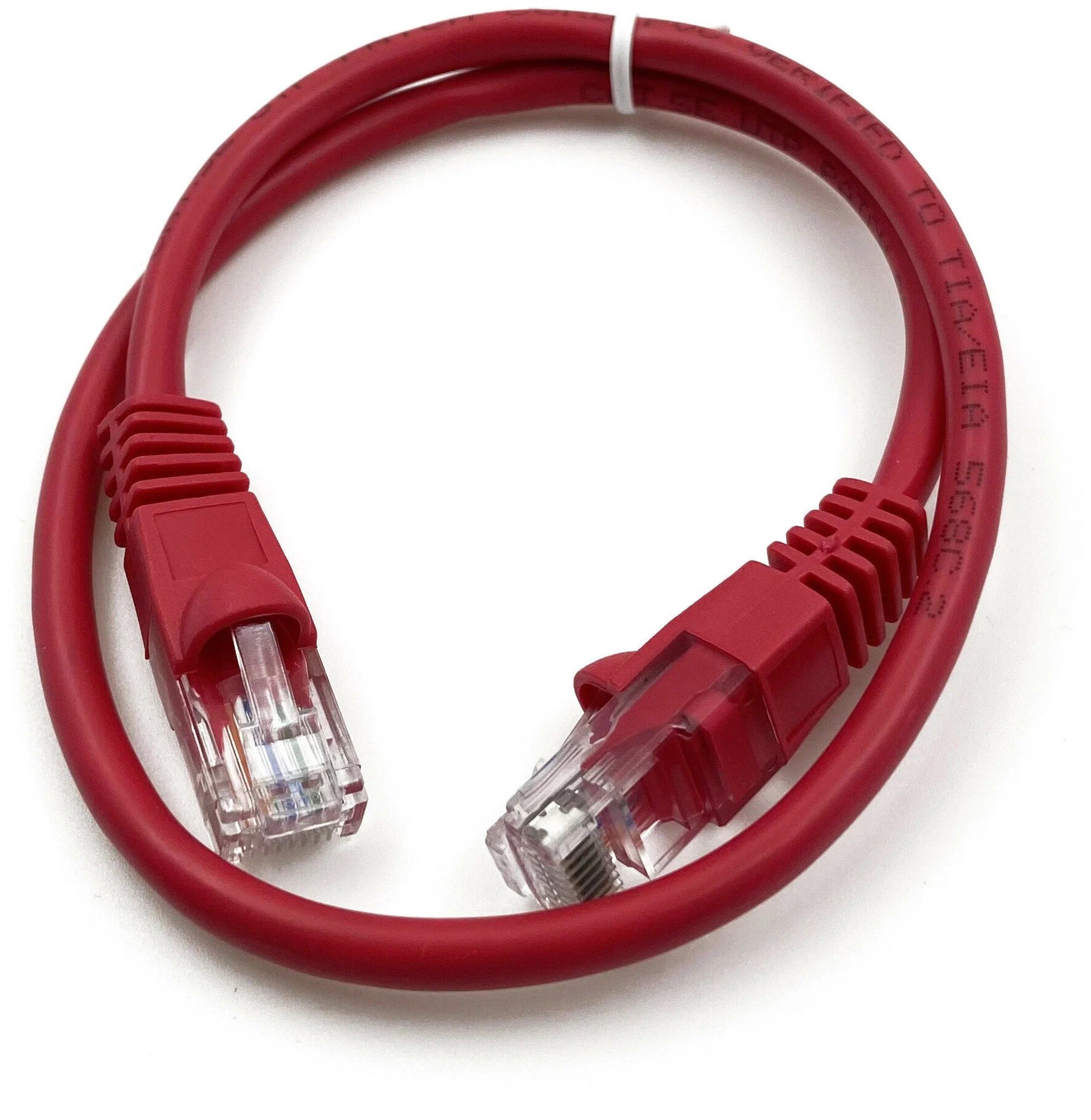 Патч-корд Buro (UTP-5E-0,5M-R) UTP 4 пары cat5E CCA molded 0.5м красный RJ-45 (m)-RJ-45 (m)