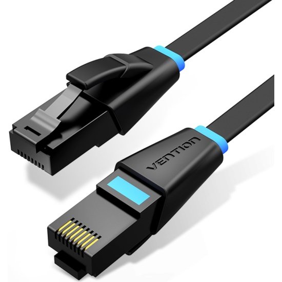 Патч-корд Vention IBJBG прямой UTP cat.6, RJ45 - 1,5м. плоский Черный