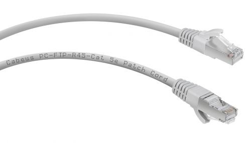 Патч-корд Cabeus (PC-FTP-RJ45-Cat.5e-3m) F/UTP, категория 5е, 2xRJ45/8p8c, экранированный, серый, PVC, 3м