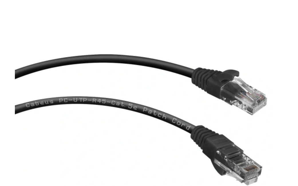 Патч-корд Cabeus PC-UTP-RJ45-Cat.5e-5m-BK неэкранированный, черный