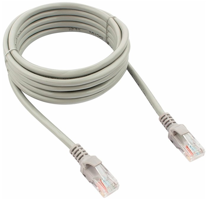 Патч-корд UTP5e, 3 м, литой, многожильный, биметалл CCA, 26AWG, PVC, серый, CABLEXPERT PP12-3M