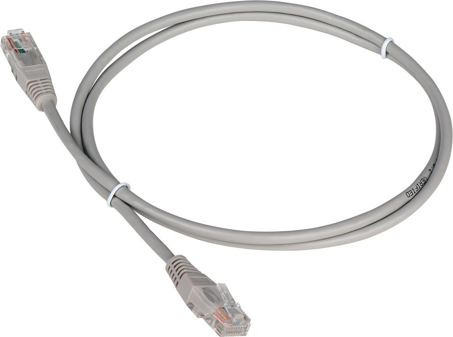 Патч-корд TWT (TWT-45-45-2.0-GY) TWT UTP кат.5e, с заливными колпачками, 2.0 м, серый
