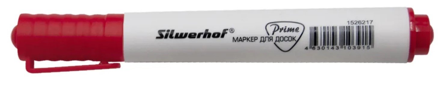 Маркер для досок Silwerhof Prime+ скошенный пиш. наконечник 2-5мм красный коробка
