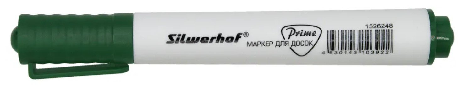 Маркер для досок Silwerhof Prime+ скошенный пиш. наконечник 2-5мм зеленый коробка