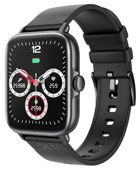 Smart-часы Colmi P28Plus Black Frame Black Silicone Strap