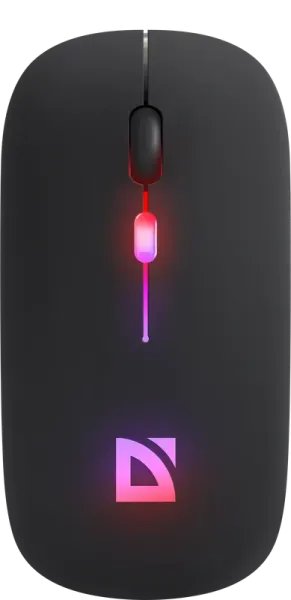 Беспроводная мышь DEFENDER Touch MM-997, 2.4+BT,RGB,500mAh,бесшумн, черный (1/100)