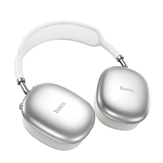 Наушники полноразмерные HOCO W55 Pleasing, bluetooth 5.4, AUX, 800mAh, цвет: серебряный