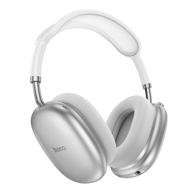 Наушники полноразмерные HOCO W55 Plus Happiness, bluetooth 5.4, AUX, 800mAh, цвет: серебряный (1/40)